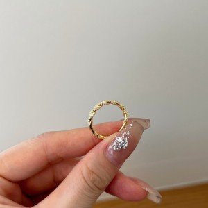 925 Sterling Silver Braided Pave CZ Dual-Texture Ring 70100510