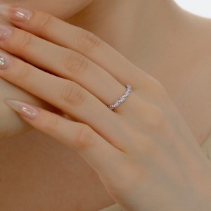 925 Sterling Silver Braided Pave CZ Dual-Texture Ring 70100510