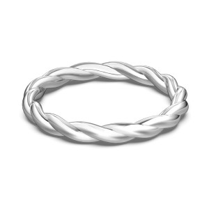 25 Sterling Silver Classic Braided Rope Texture Band Ring 70100511
