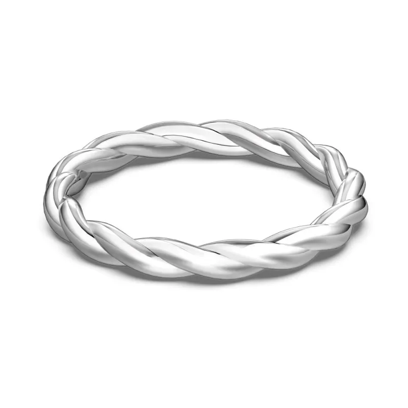 25 Sterling Silver Classic Braided Rope Texture Band Ring 70100511