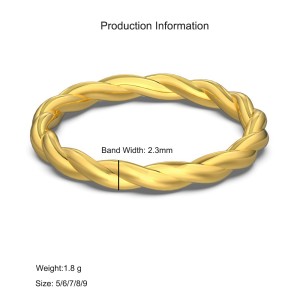 25 Sterling Silver Classic Braided Rope Texture Band Ring 70100511