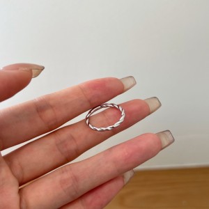 25 Sterling Silver Classic Braided Rope Texture Band Ring 70100511