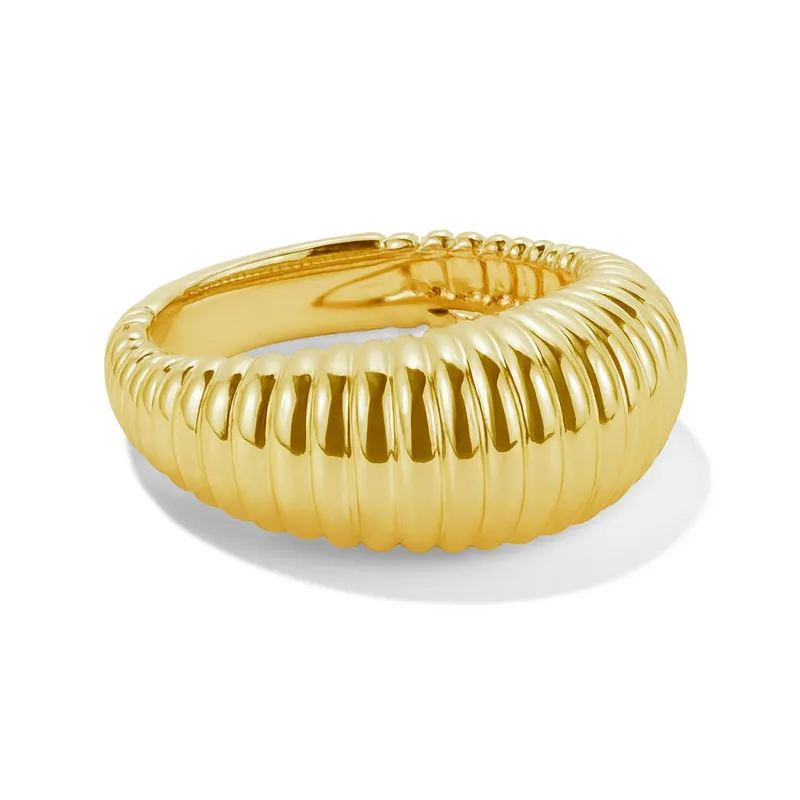 925 Sterling Silver Textured Swirl Dome Band 70100513