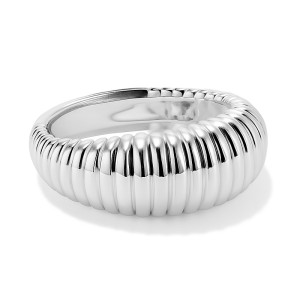 925 Sterling Silver Textured Swirl Dome Band 70100513