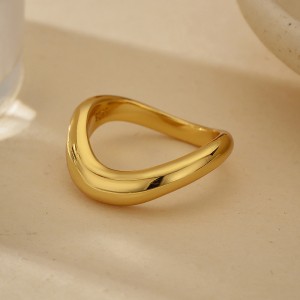 925 Sterling Silver Minimalist High-Polish Wave Curve Band 70100514