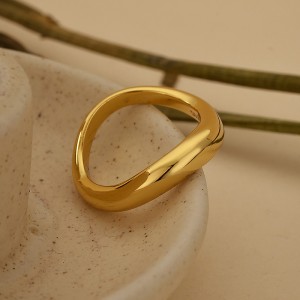 925 Sterling Silver Minimalist High-Polish Wave Curve Band 70100514