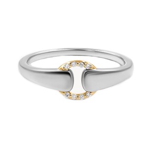 925 Sterling Silver Adjustable Two-Tone Interlocking Pave CZ Ring 70100515 925 Sterling Silver Adjustable Two-Tone Interlocking Pave CZ Ring 70100515