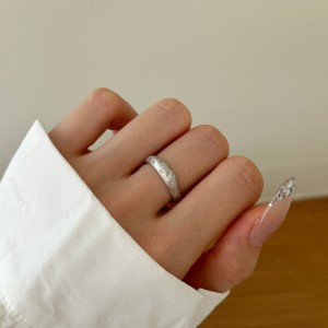 925 Sterling Silver Micro-Pave CZ Full Star Eternity Band Ring 70100516