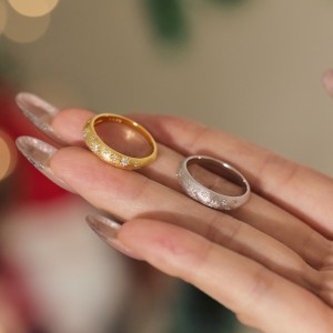 925 Sterling Silver Micro-Pave CZ Full Star Eternity Band Ring 70100516