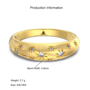 925 Sterling Silver Micro-Pave CZ Full Star Eternity Band Ring 70100516