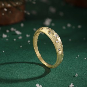 925 Sterling Silver Micro-Pave CZ Full Star Eternity Band Ring 70100516