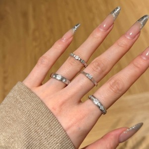 925 Sterling Silver Brushed Matte Dual-Finish Stacking Ring 70100517 925 Sterling Silver Brushed Matte Dual-Finish Stacking Ring 70100517