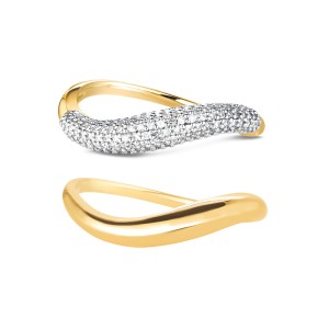 925 Sterling Silver Geometric Bar Pave CZ Stacking Band 70100519