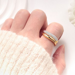 925 Sterling Silver Geometric Bar Pave CZ Stacking Band 70100519