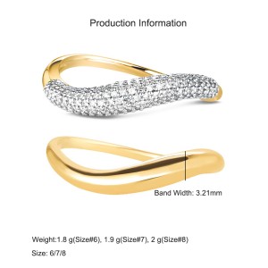 925 Sterling Silver Geometric Bar Pave CZ Stacking Band 70100519