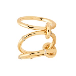 925 Sterling Silver Tri-Band Pave CZ Stacked Ring 70100520