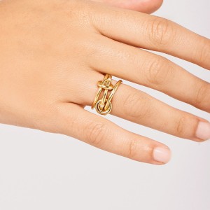 925 Sterling Silver Tri-Band Pave CZ Stacked Ring 70100520