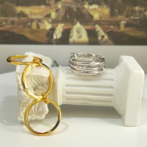 925 Sterling Silver Tri-Band Pave CZ Stacked Ring 70100520