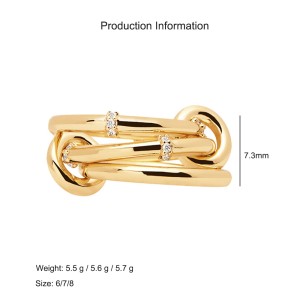 925 Sterling Silver Tri-Band Pave CZ Stacked Ring 70100520