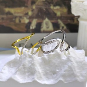 925 Sterling Silver Minimalist Geometric Double Z Pave CZ Ring 70100521 925 Sterling Silver Minimalist Geometric Double Z Pave CZ Ring 70100521