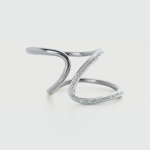 925 Sterling Silver Minimalist Geometric Double Z Pave CZ Ring 70100521 925 Sterling Silver Minimalist Geometric Double Z Pave CZ Ring 70100521