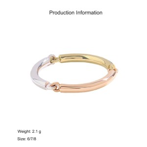 925 Sterling Silver Minimalist Tri-Tone Multi-Metal Band Ring 70100524 925 Sterling Silver Minimalist Tri-Tone Multi-Metal Band Ring 70100524