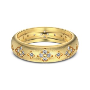 925 Sterling Silver Brushed Finish Pave CZ Stacking Ring 70100526 925 Sterling Silver Brushed Finish Pave CZ Stacking Ring 70100526