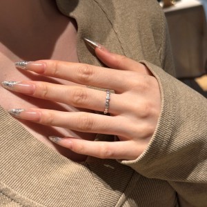 925 Sterling Silver Brushed Pave CZ Crossover Stacking Ring 70100527 925 Sterling Silver Brushed Pave CZ Crossover Stacking Ring 70100527