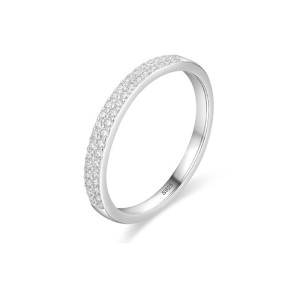 925 Sterling Silver Minimalist Full Pavé CZ Ring 70100533