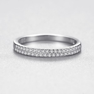925 Sterling Silver Minimalist Full Pavé CZ Ring 70100533