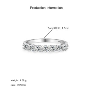 925 Sterling Silver Classic CZ Stacking Band Ring 70100534