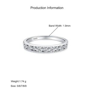 925 Sterling Silver Hollow Classic Pavé CZ Band Ring 70100535