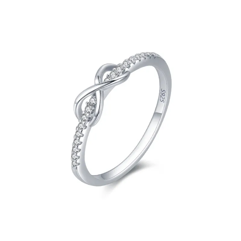 925 Sterling Silver Symbolic Infinity CZ Ring 70100539