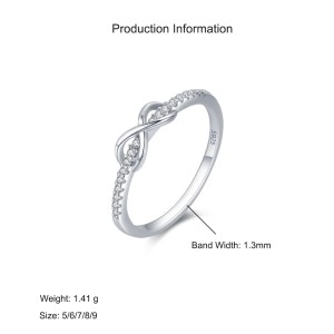 925 Sterling Silver Symbolic Infinity CZ Ring 70100539
