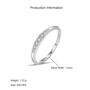 925 Sterling Silver Micro-Pavé CZ Band Ring 70100540