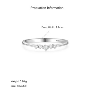 925 Sterling Silver Geometric Micro-Pave CZ Ring 70100541