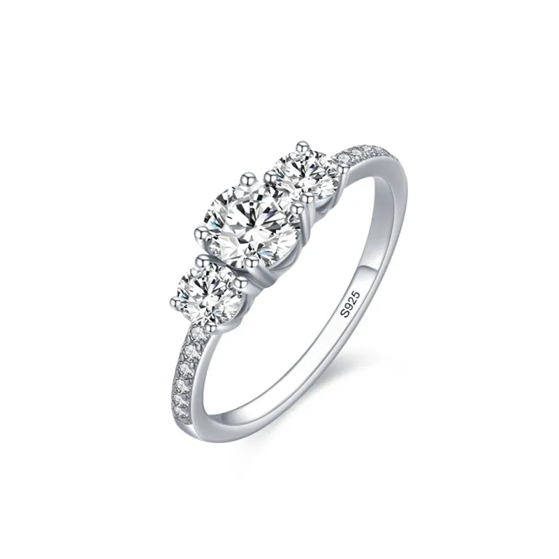 925 Sterling Silver Classic Three-Stone CZ Ring 70100542