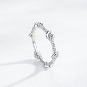 925 Sterling Silver Stacking Love Heart CZ Band Ring 70100545
