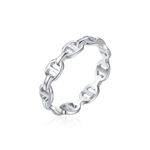 925 Sterling Silver Geometric Chain Ring 70100547