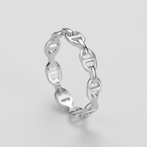 925 Sterling Silver Geometric Chain Ring 70100547
