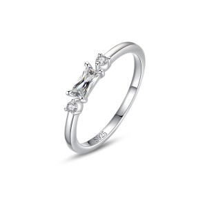 925 Sterling Silver Baguette-Cut CZ Ring 70100554