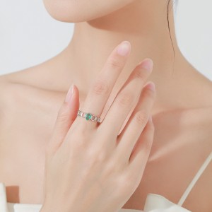 925 Sterling Silver Paraiba Blue-Green Zircon Ring 70100555