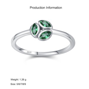 925 Silver Marquise Green Zircon Ring 70100558 925 Silver Marquise Green Zircon Ring 70100558