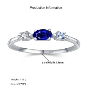 925 Sterling Silver Vintage Three-Stone CZ Stackable Ring 70100560