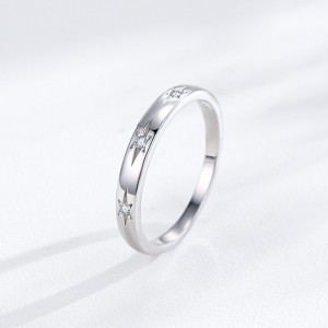 925 Sterling Silver Minimalist Star Zircon Band Ring 70100561 925 Sterling Silver Minimalist Star Zircon Band Ring 70100561