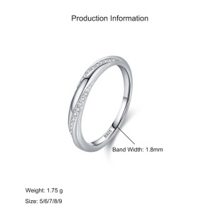 925 Sterling Silver Geometric Crossover Zircon Ring 70100562 925 Sterling Silver Geometric Crossover Zircon Ring 70100562