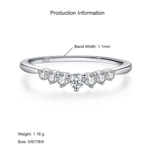 925 Sterling Silver Minimalist Micro-Pavé Zircon Stacking Ring 70100565 925 Sterling Silver Minimalist Micro-Pavé Zircon Stacking Ring 70100565