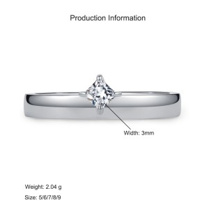 925 Sterling Silver Square Star Zircon Solitaire Ring 70100568 925 Sterling Silver Square Star Zircon Solitaire Ring 70100568