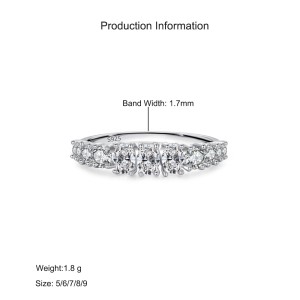 925 Sterling Silver Multi-Zircon Stacking Ring 70100569