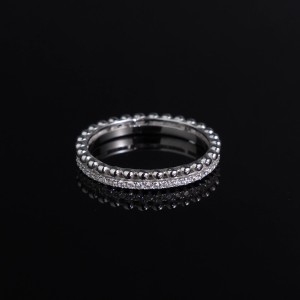 925 Sterling Silver Beaded Bubble Zircon Ring 70100574